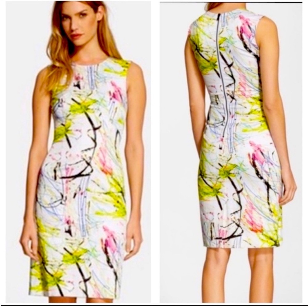 Milly Multicolor Abstract Midi Dress